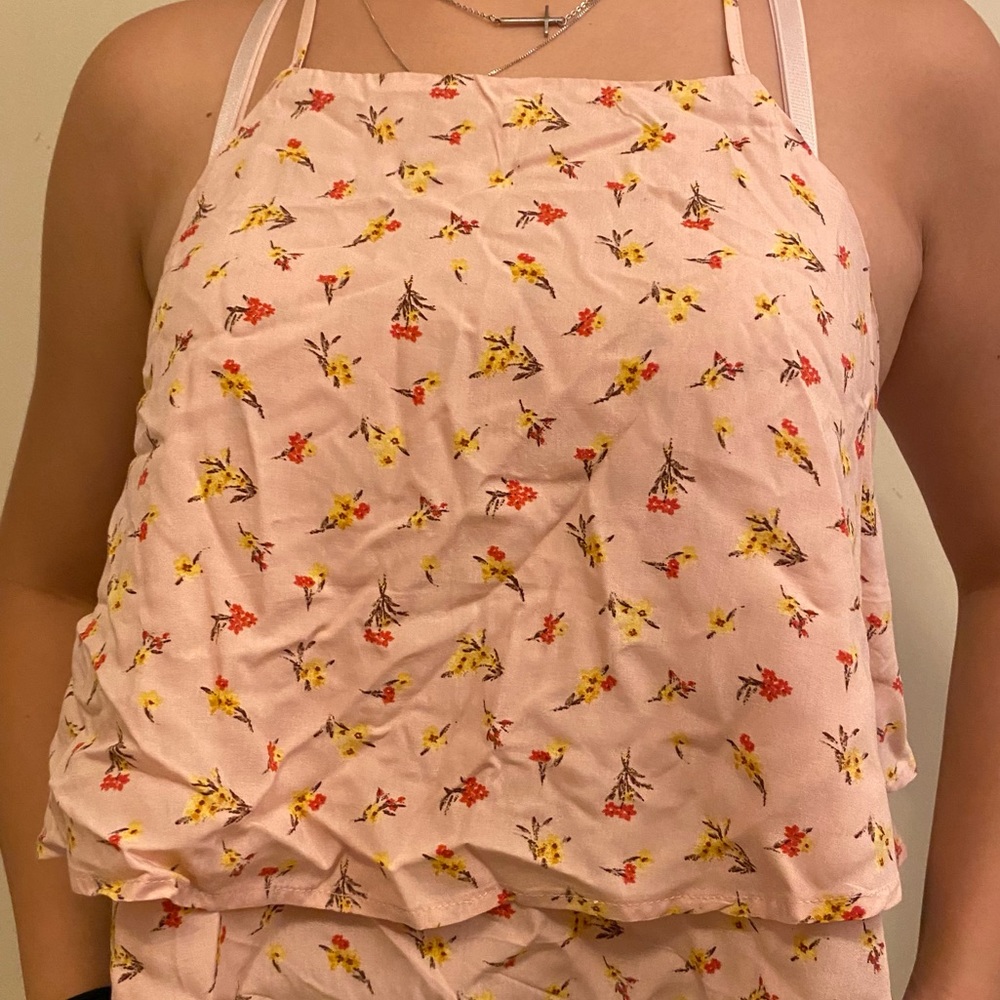 “Forever 21 Pink Floral Tank Top”